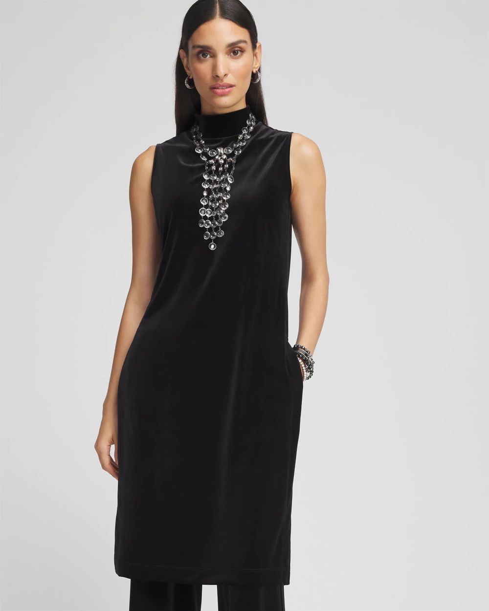 Travelers™ Maxi Mock-Neck Velvet Tunic | Chico's